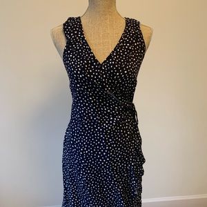 Blue and White Wrap Dress NWOT